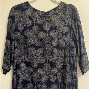A.P.C. Indigo Cotton blue Leaf Print Dress